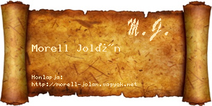 Morell Jolán névjegykártya